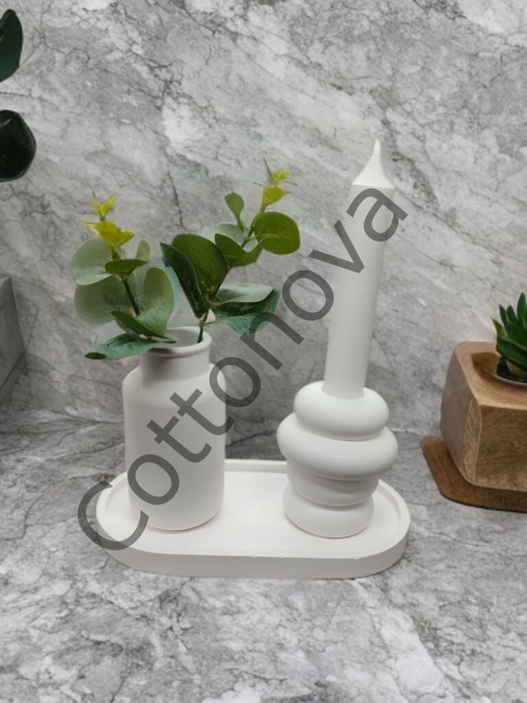 Cottonova C11 Dekoratif Vazo Mumluk ve Yalancı Mum