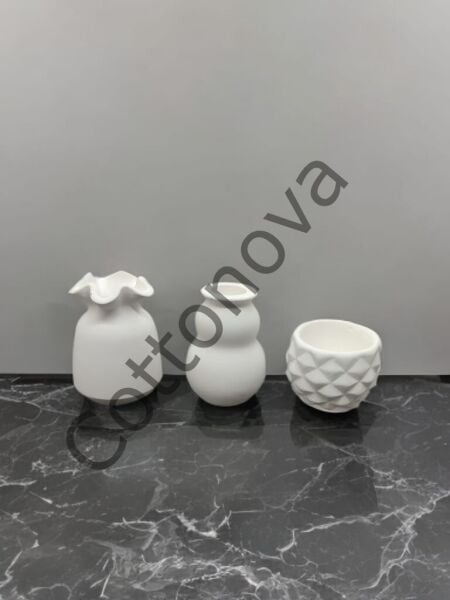 Cottonova C19 Dekoratif Vazo Mumluk 3lü