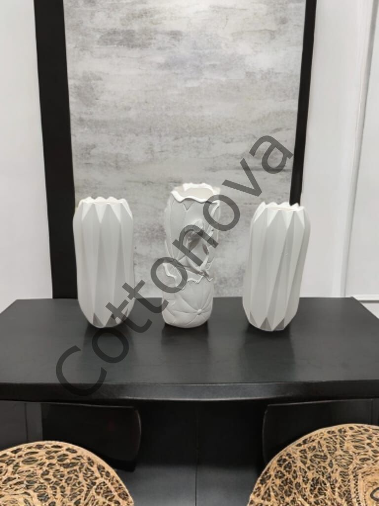 Cottonova C33 Dekoratif Vazo Çiçekli ve Vazo Kristal 2li