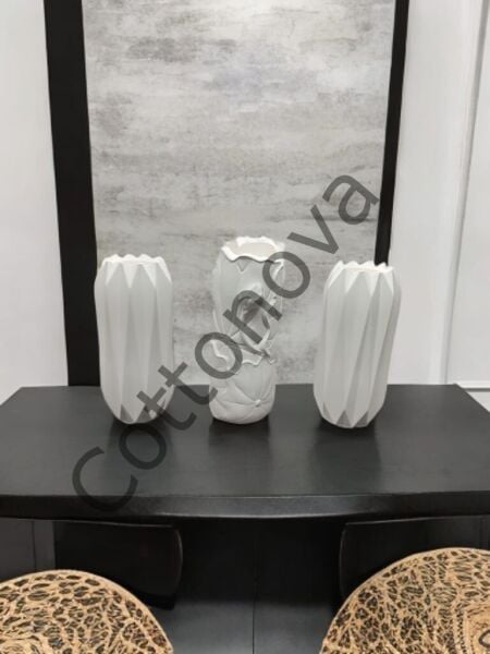 Cottonova C33 Dekoratif Vazo Çiçekli ve Vazo Kristal 2li