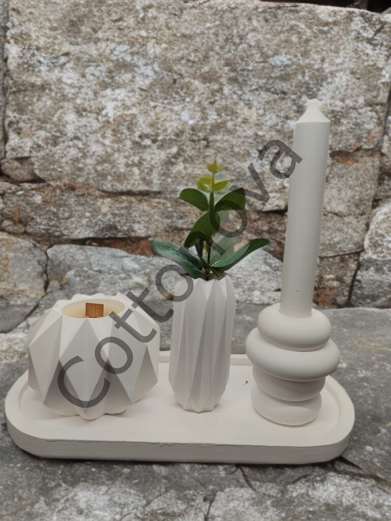 Cottonova C36 Dekoratif Mumluk, Vazo ve Şamdan Mum