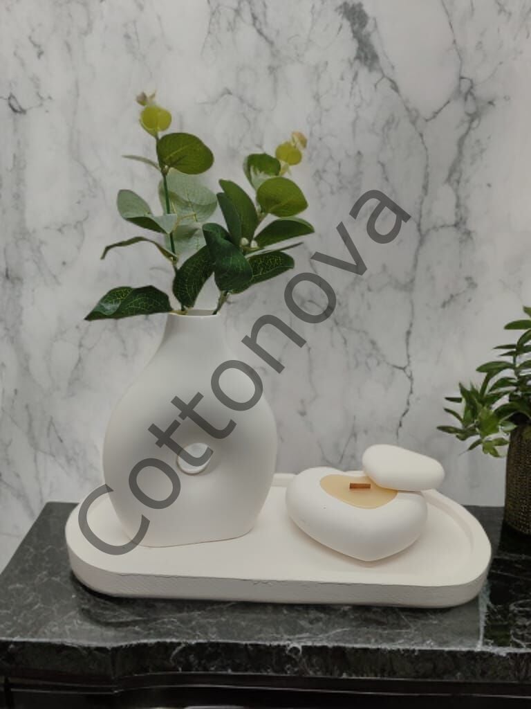 Cottonova C37 Dekoratif Vazo ve Kalp Mumluk