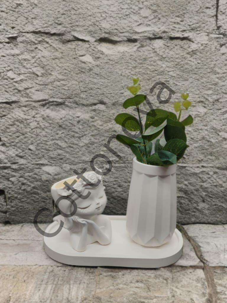 Cottonova C46 Dekoratif Vazo, Kız Mumluk