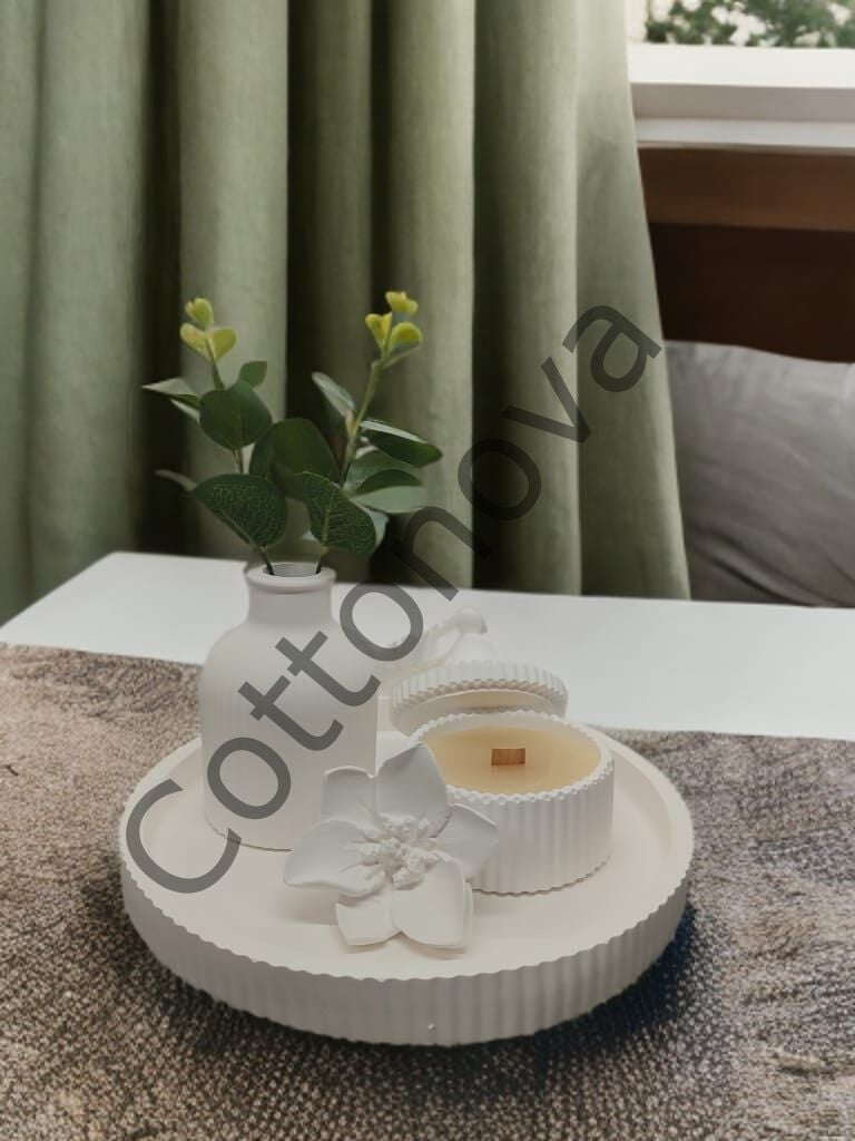 Cottonova C49 Dekoratif Çiçek Figür, Vazo ve Mumluk