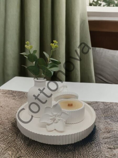 Cottonova C49 Dekoratif Çiçek Figür, Vazo ve Mumluk