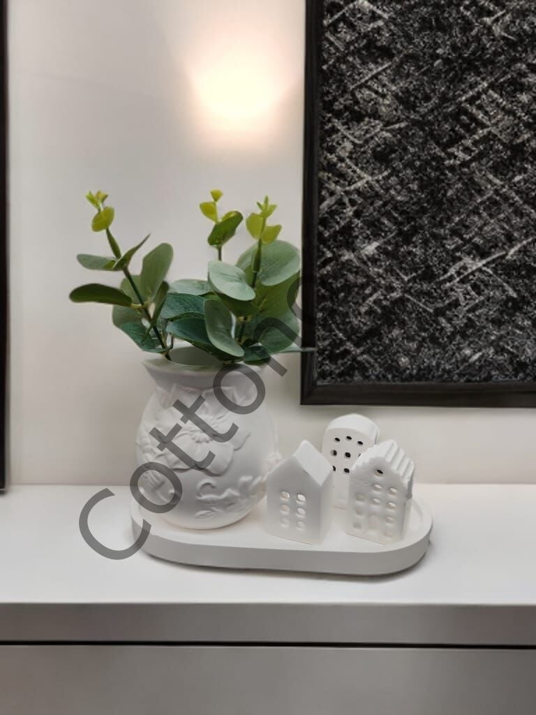 Cottonova C54 Dekoratif Vazo ve Ev Figür 3lü set