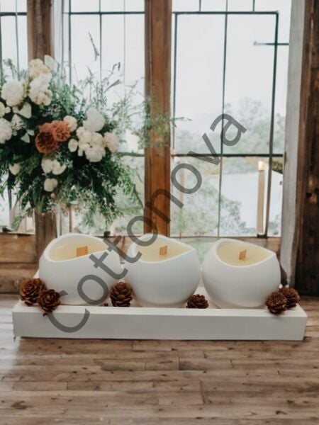 Cottonova C55 Dekoratif 3lü Mumluk Set