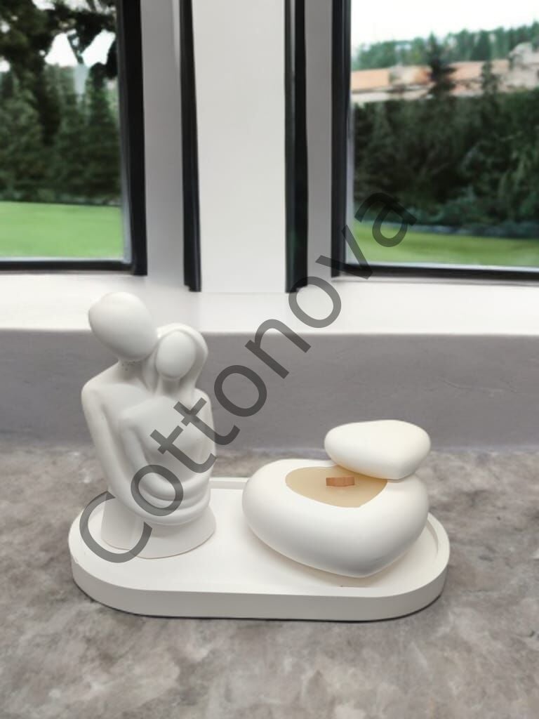 Cottonova C60 Dekoratif Kalp Figürü Mumluk ve İnsan Figürü
