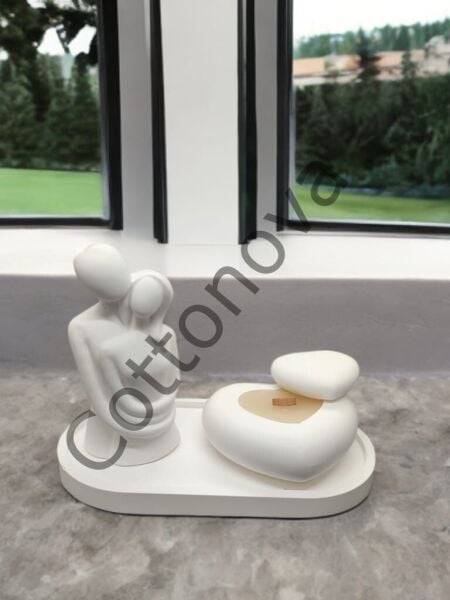 Cottonova C60 Dekoratif Kalp Figürü Mumluk ve İnsan Figürü