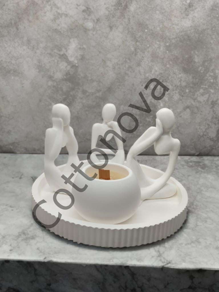 Cottonova C64 Dekoratif Mumluk ve 3lü İnsan Figürü