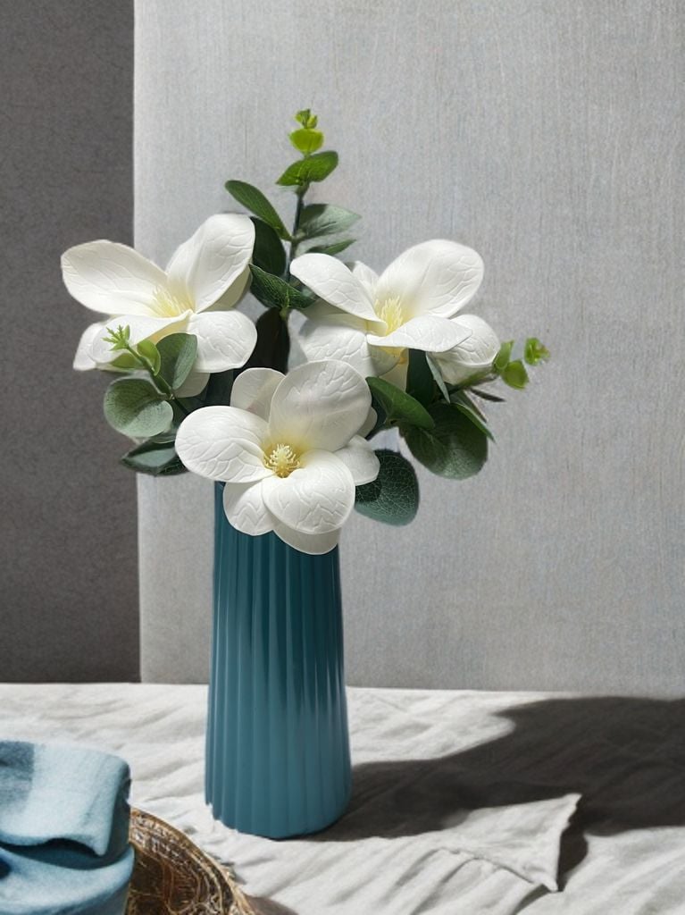 Cottonova CB09 Çizgili Turkuaz Vazo