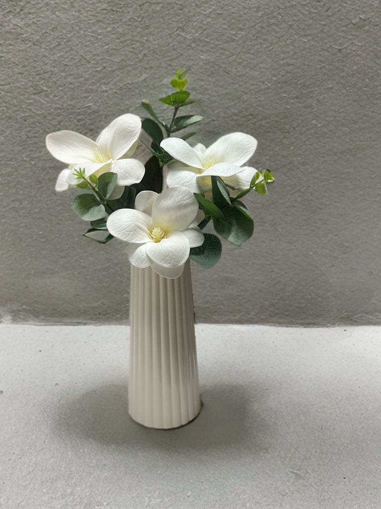 Cottonova CB24 Çizgili Krem Vazo