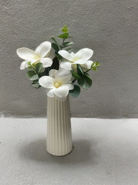 Cottonova CB24 Çizgili Krem Vazo